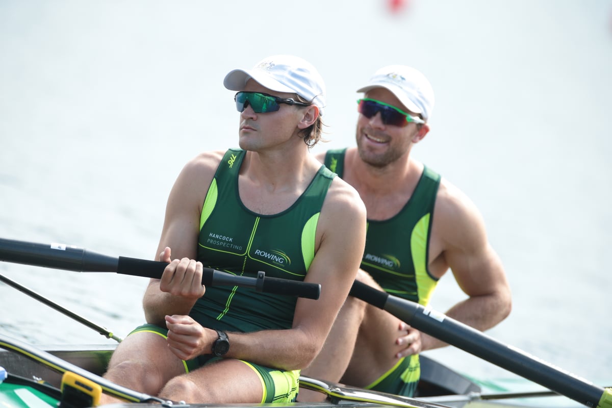 Alex Hill and Josh Booth at the start