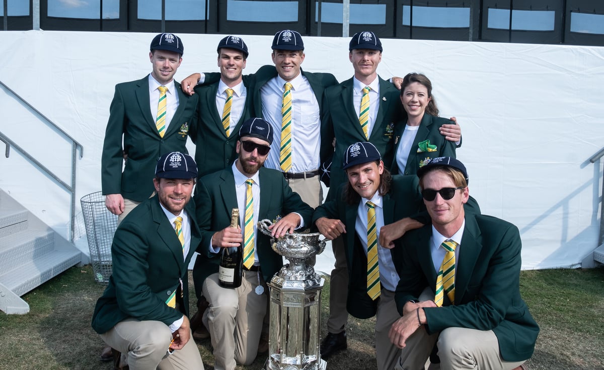 Joshua Hicks, Alex Purnell, Tim Masters, Spencer Turrin, Kendall Brodie, Jack Hargraves, Alex Hill, Angus Moore and Josh Booth with the GCC